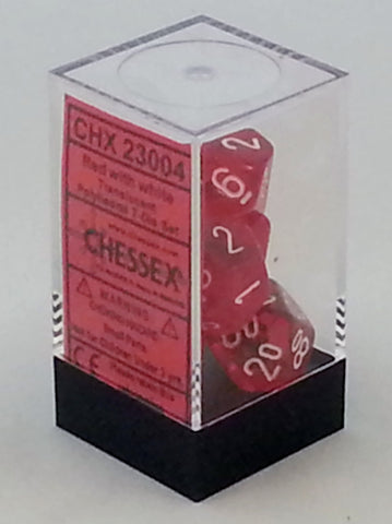 Translucent Red 7 Dice Polyhedral Set
