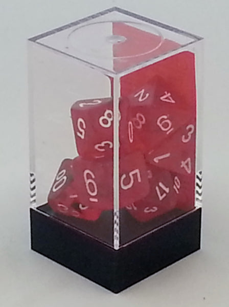 Translucent Red 7 Dice Polyhedral Set