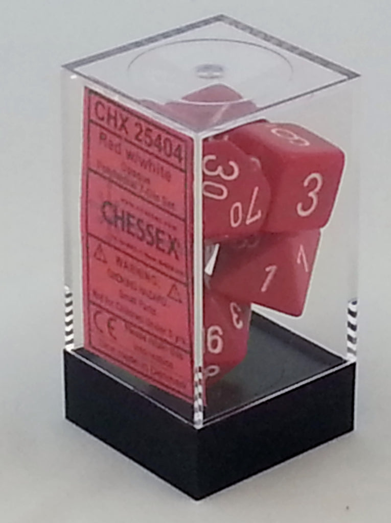 Opaque Red 7 Dice Polyhedral Set