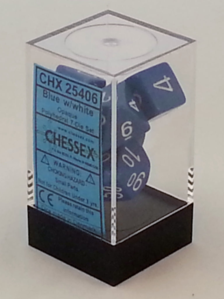 Opaque Blue 7 Dice Polyhedral Set